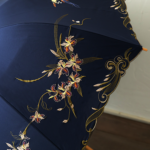 シノワズリーモダン　刺繍　100%完全遮光　日傘 楽天市場】【完全遮光 100％ 昨年2万本完売】日傘 レディース 長